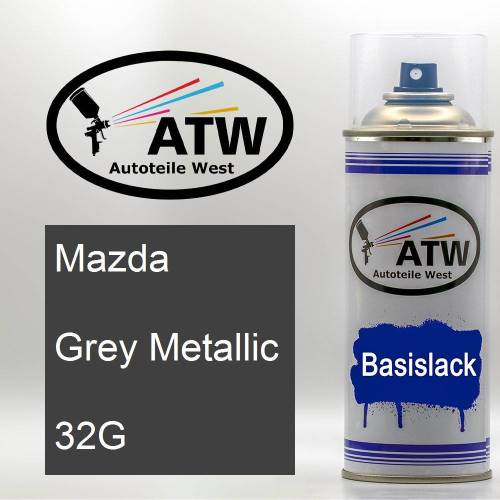 Mazda, Grey Metallic, 32G: 400ml Sprühdose, von ATW Autoteile West.